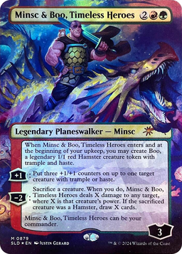 Minsc & Boo, Timeless Heroes (Rainbow Foil) (SLD-879) - Secret Lair Drop (Borderless) Foil