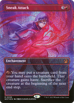 Sneak Attack (Anime Borderless) (Confetti Foil) (WOT-099) - Wilds of Eldraine: Enchanting Tales Foil