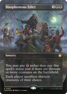 Blasphemous Edict (Borderless) (Mana Foil) (FDN-382) - Foundations Foil