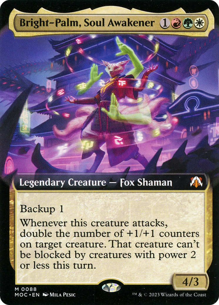 Bright-Palm, Soul Awakener (Extended Art) (MOC-088) - March of the Machine Commander: (Extended Art) Foil