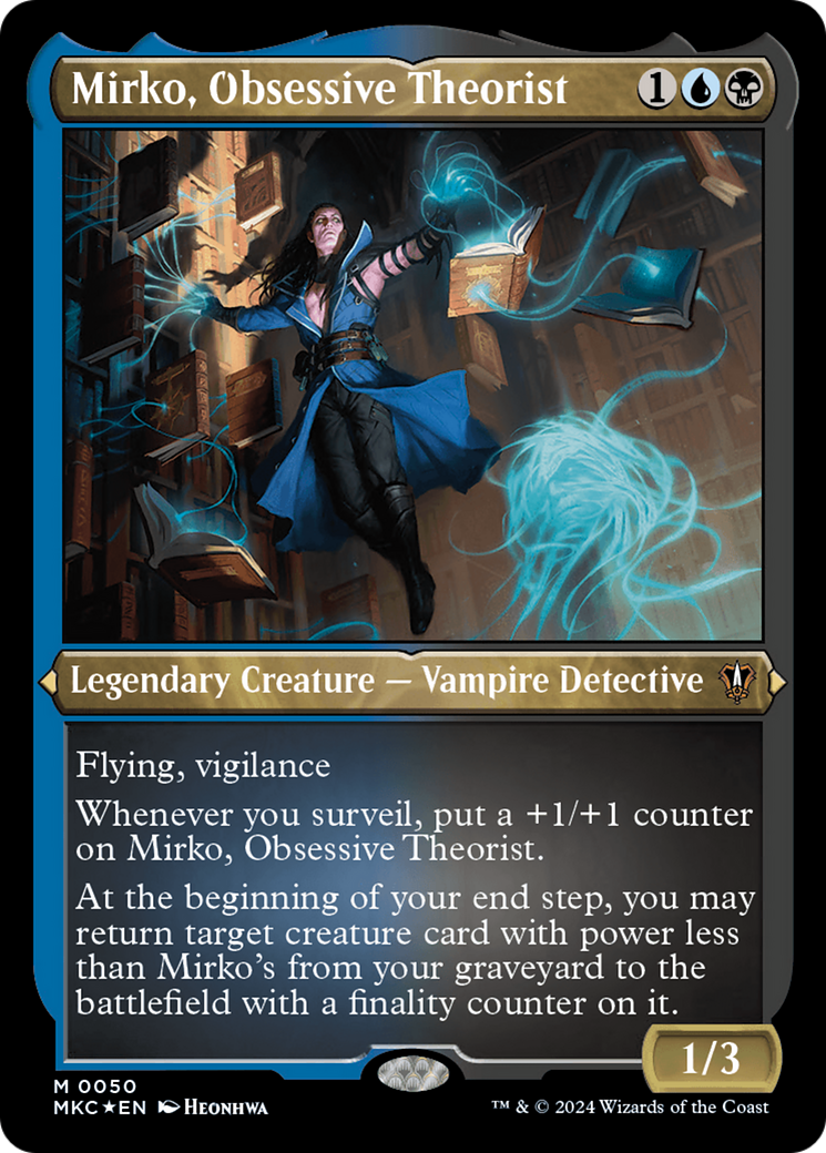 Mirko, Obsessive Theorist (Display Commander) - Thick Stock (MKC-050) - Murders at Karlov Manor Commander Foil