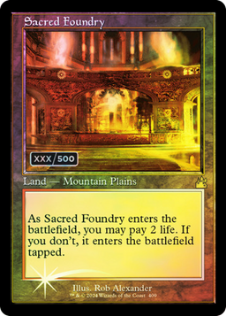Sacred Foundry (Retro Frame) (Serial Numbered) (RVR-409) - Ravnica Remastered Foil