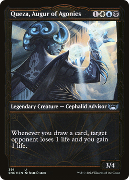 Queza, Augur of Agonies (Gilded Foil) (SNC-391) - Streets of New Capenna: (Showcase) Foil