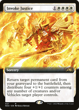 Invoke Justice (Extended Art) (NEO-437) - Kamigawa: Neon Dynasty: (Extended Art) Foil