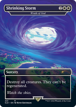 Shrinking Storm - Wrath of God (SLD-441) - Secret Lair Drop / Shrinking Storm (Borderless) Foil