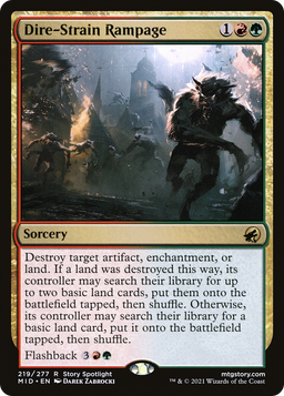Dire-Strain Rampage (MID-219) - Innistrad: Midnight Hunt Foil