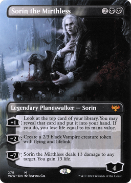 Sorin the Mirthless (Borderless) (VOW-278) - Innistrad: Crimson Vow Foil