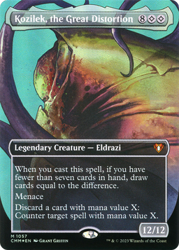 Kozilek, the Great Distortion (Textured Foil) (CMM-1057) - Commander Masters (Borderless) Foil