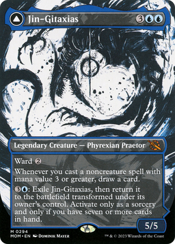 Jin-Gitaxias (Showcase) (MOM-294) - March of the Machine: (Showcase) (Borderless) Foil