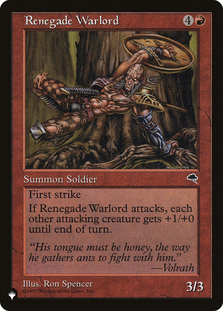 Renegade Warlord (LIST-) - The List
