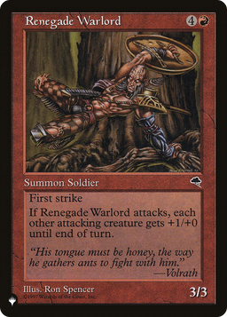Renegade Warlord (LIST-) - The List