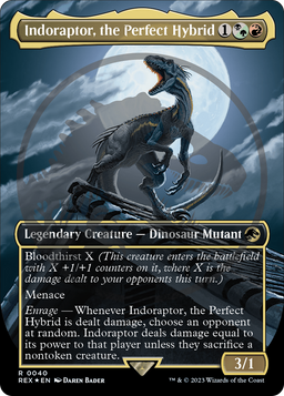 Indoraptor, the Perfect Hybrid (Borderless) (Emblem) (REX-040) - Jurassic World Collection Foil
