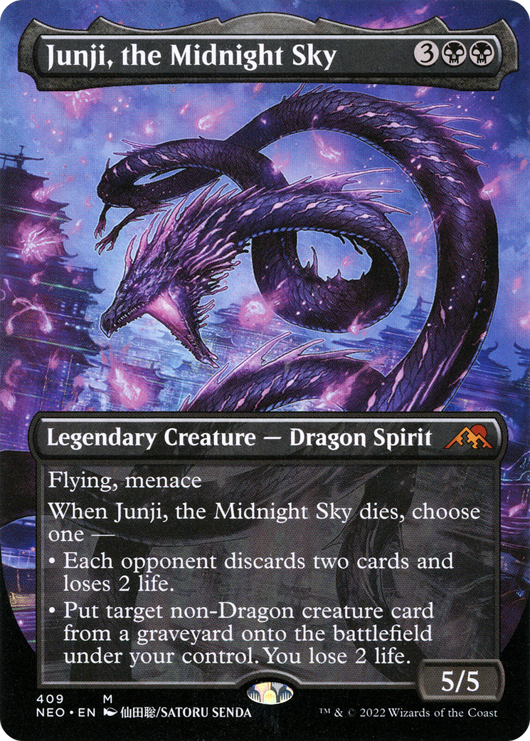 Junji, the Midnight Sky (Borderless) (NEO-409) - Kamigawa: Neon Dynasty