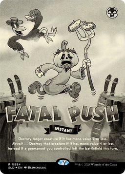 Fatal Push (0884) (Black & White Foil) (SLD-884) - Secret Lair Drop (Borderless) Foil