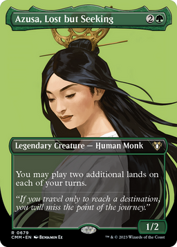 Azusa, Lost but Seeking (Borderless) (CMM-679) - Commander Masters Foil