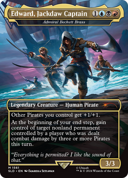 Edward, Jackdaw Captain - Admiral Beckett Brass (SLD-1561) - Secret Lair Drop / Edward, Jackdaw Captain (Borderless) Foil