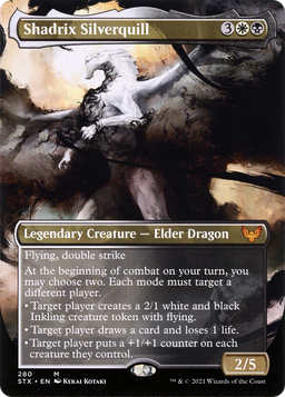 Shadrix Silverquill (Borderless) (STX-280) - Strixhaven: School of Mages