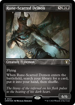 Rune-Scarred Demon (CMM-521) - Commander Masters Etched Foil