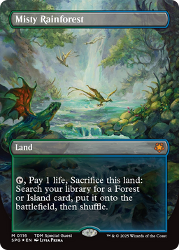 Misty Rainforest (Borderless) (Dragonscale Foil) (SPG-116) - Special Guests Foil