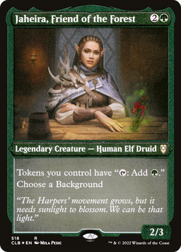 Jaheira, Friend of the Forest (CLB-518) - Commander Legends: Battle for Baldur's Gate Etched Foil