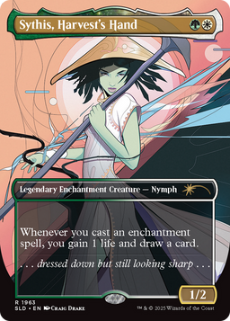 Sythis, Harvest's Hand (Rainbow Foil) (SLD-1963) - Secret Lair Drop: (enchantment) (Borderless) Foil