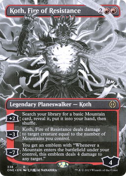 Koth, Fire of Resistance (Borderless) (ONE-338) - Phyrexia: All Will Be One: (Showcase)
