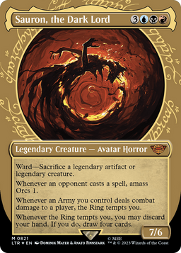 Sauron, the Dark Lord (Showcase) (Surge Foil) (LTR-821) - The Lord of the Rings: Tales of Middle-earth: (Showcase) (Borderless) Foil