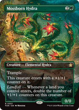 Mossborn Hydra (Borderless) (FDN-337) - Foundations
