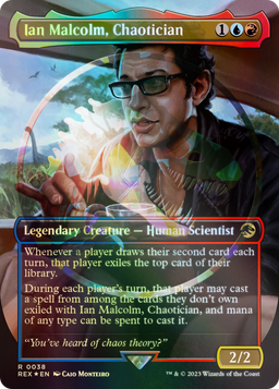 Ian Malcolm, Chaotician (Borderless) (Emblem) (REX-038) - Jurassic World Collection Foil