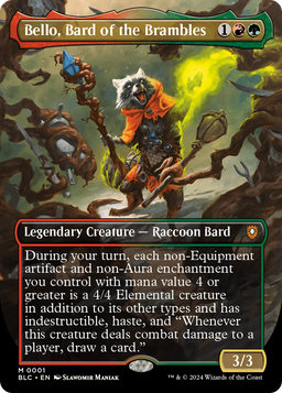Bello, Bard of the Brambles (Borderless) (BLC-001) - Bloomburrow Commander