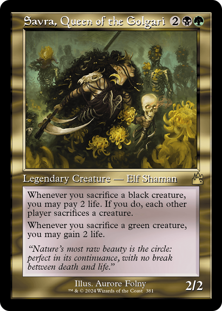 Savra, Queen of the Golgari (Retro Frame) (RVR-381) - Ravnica Remastered