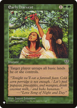 Early Harvest (LIST-) - The List