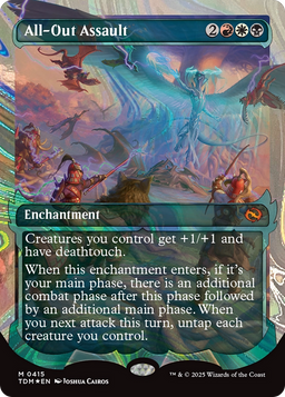 All-Out Assault (Showcase) (Halo Foil) (TDM-415) - Tarkir: Dragonstorm: (Showcase, enchantment) Foil