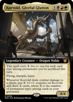 Korvold, Gleeful Glutton (Extended Art) (WOC-038) - Wilds of Eldraine Commander: (Extended Art) Foil