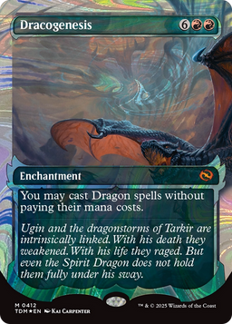 Dracogenesis (0412) (Showcase) (Halo Foil) (TDM-412) - Tarkir: Dragonstorm: (Showcase, enchantment) Foil