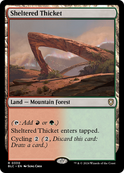 Sheltered Thicket (BLC-330) - Bloomburrow Commander