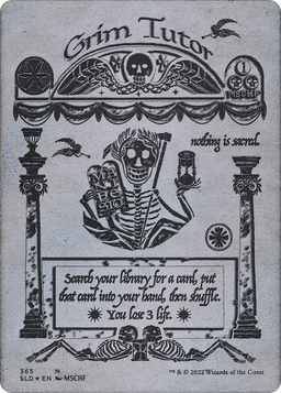 Grim Tutor (Silver Laminate) (SLD-365) - Secret Lair Drop (Borderless) Foil