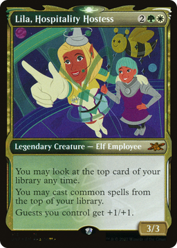 Lila, Hospitality Hostess (Showcase) (Galaxy Foil) (UNF-513) - Unfinity: (Showcase) Foil