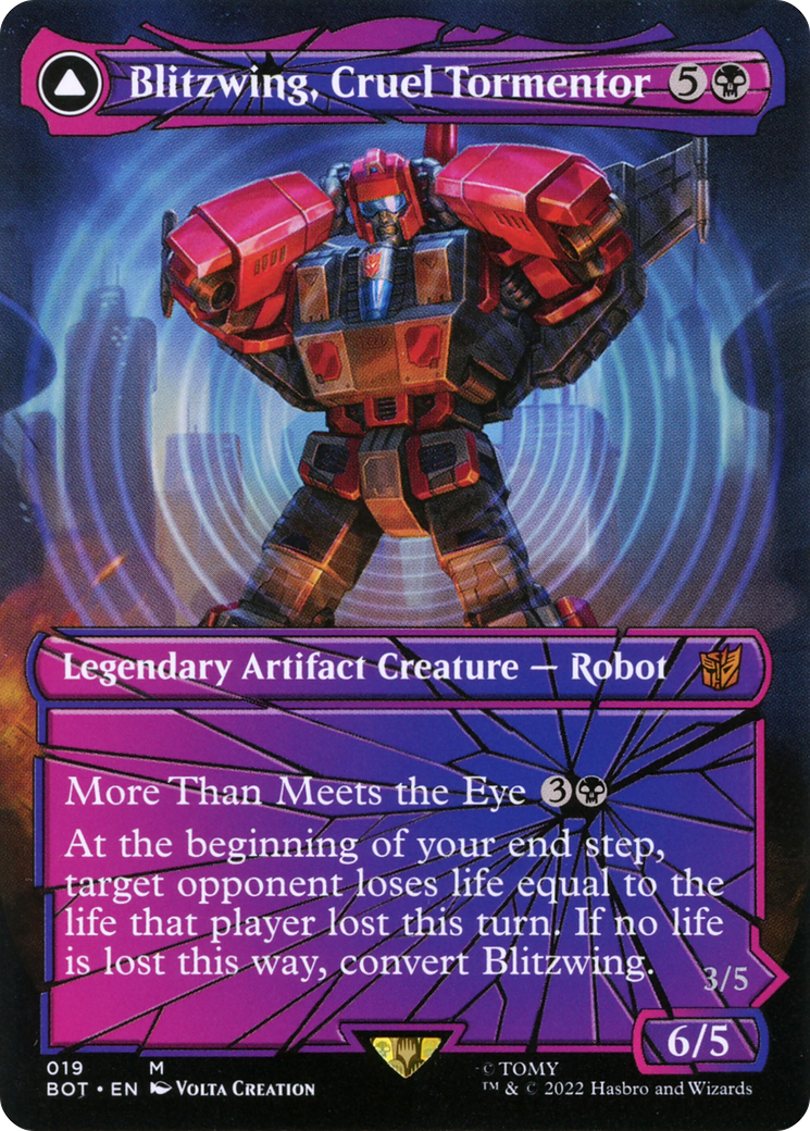 Blitzwing, Cruel Tormentor (Shattered Glass) (BOT-019) - Transformers: (convertdfc, shatteredglass) (Borderless)