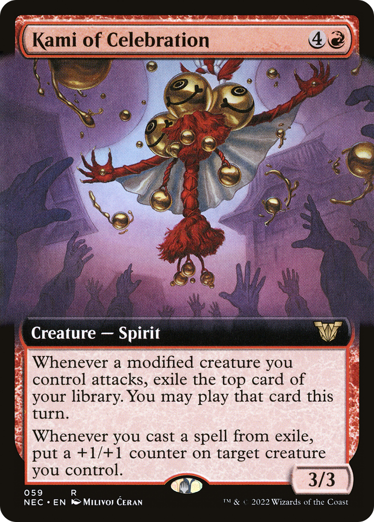 Kami of Celebration (Extended Art) (NEC-059) - Neon Dynasty Commander: (Extended Art)