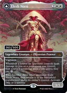 Elesh Norn (Serial Numbered) (MOM-338) - March of the Machine (Borderless) Foil