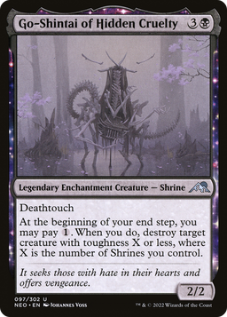 Go-Shintai of Hidden Cruelty (NEO-097) - Kamigawa: Neon Dynasty: (enchantment) Foil