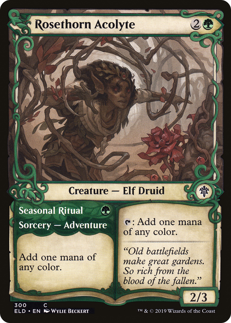 Rosethorn Acolyte (Showcase) (ELD-300) - Throne of Eldraine: (Showcase) Foil