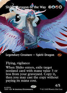 Shiko, Paragon of the Way (Borderless) (TDM-370) - Tarkir: Dragonstorm: (Showcase)