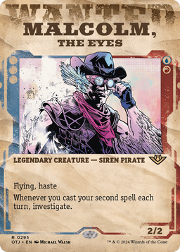 Malcolm, the Eyes (Showcase) (OTJ-295) - Outlaws of Thunder Junction: (Showcase) (Borderless) Foil