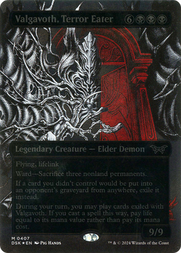 Valgavoth, Terror Eater (Showcase) (Textured Foil) (DSK-407) - Duskmourn: House of Horror: (Showcase) (Borderless) Foil