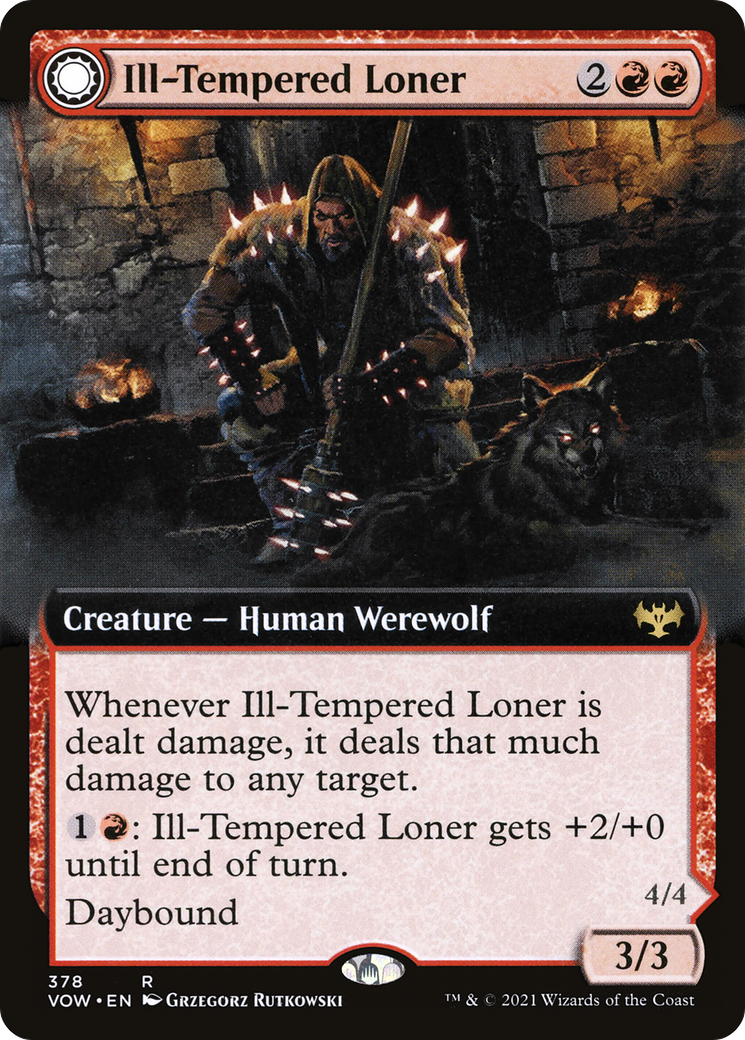 Ill-Tempered Loner (Extended Art) (VOW-378) - Innistrad: Crimson Vow: (Extended Art, Double Faced Transform) Foil