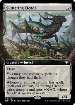 Skittering Cicada (Extended Art) (CMM-750) - Commander Masters: (Extended Art)