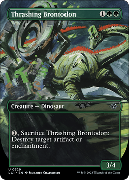 Thrashing Brontodon (Borderless) (LCI-329) - The Lost Caverns of Ixalan Foil