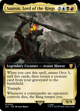 Sauron, Lord of the Rings (Extended Art) (LTC-092) - Tales of Middle-earth Commander: (Extended Art) Foil